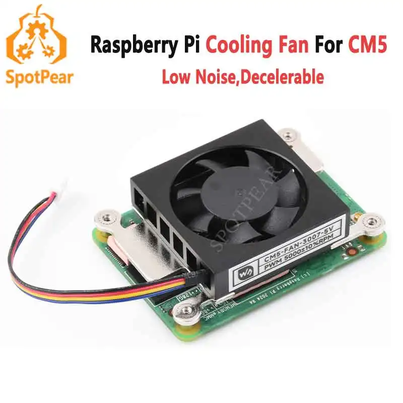 CM5 Cooling Fan 5V 3007 For Raspberry Pi Compute Module 5 Low noise with heat conductive tape Waveshare CM5-FAN-3007-5V
