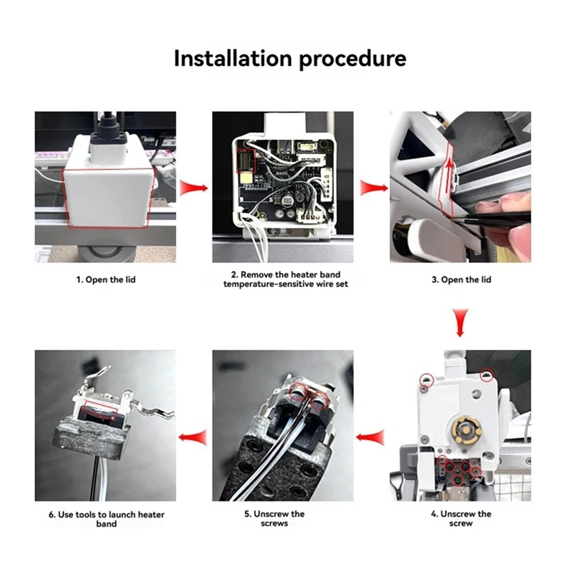 For Bambu Lab A1/A1mini Hotend Upgrade Kit 24V 80W Ceramic Heater Plate, And Thermistor For 3D Printer