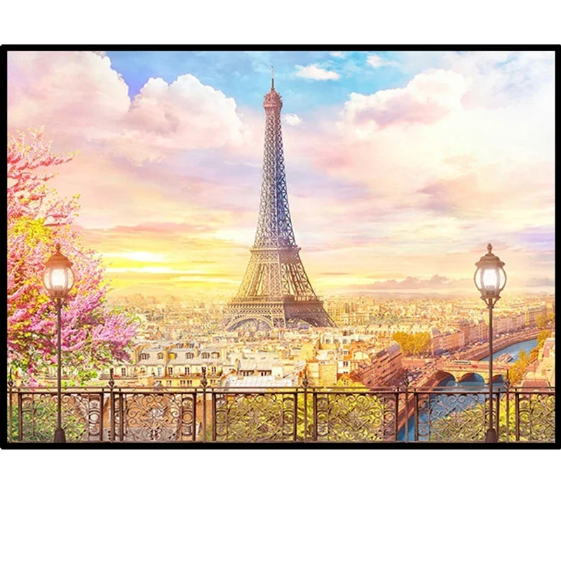 Eiffel Tower Embroidery DIY Gifts Office Living Room Home Decor Cross Stitch Kits