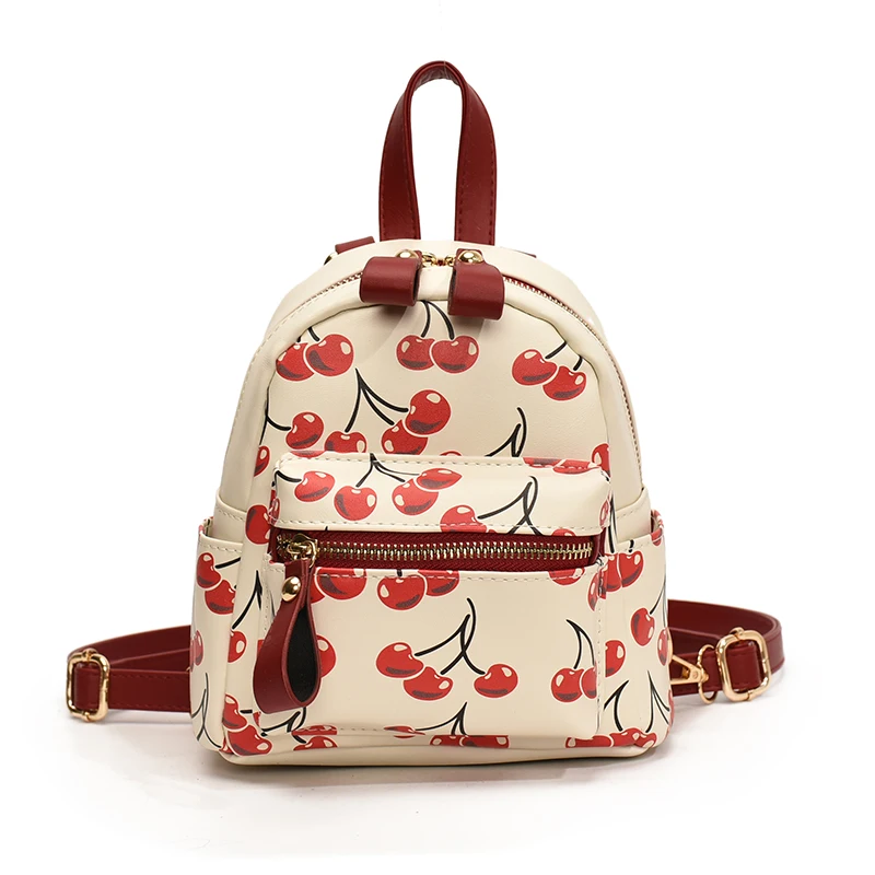 

Charry Print Shoulder Bag Student Travel Sac Femme New Mini Bags for Woman Advanced Sense Bolso All-match Mini Bolsos De Mujer