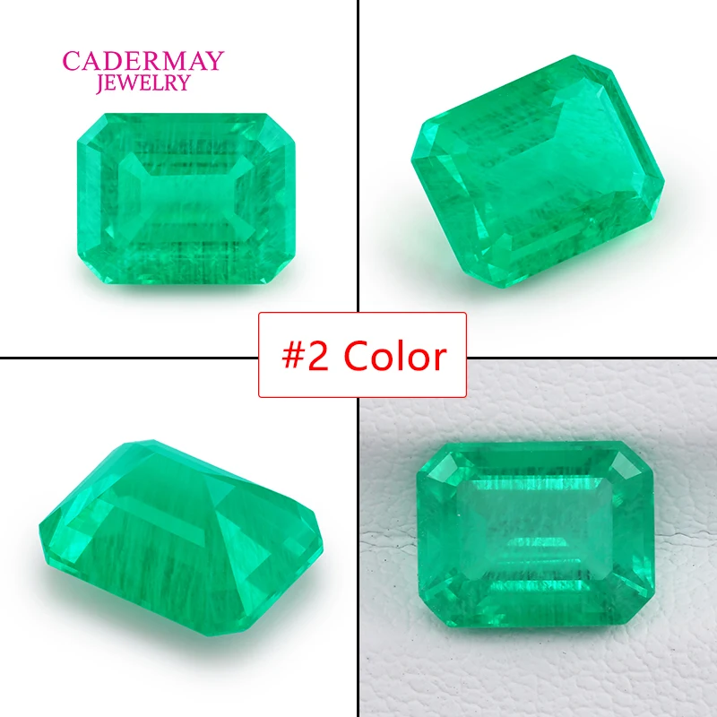 9 ألوان كولومبيا/زامبيا/موزو الأخضر الزمرد الحراري المائي كريم شفاف مختبر نمت الزمرد أحجار كريمة مفكوكة لصنع المجوهرات #3
