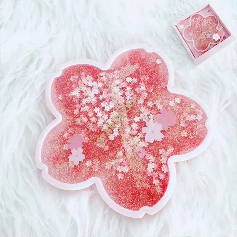 

Dropship Non-Slip Cherry Coffee Cup Plastic Coasters Home Tea Glitter for Drink Cherry Cup