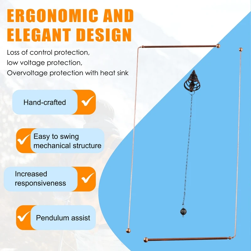 Dowsing Rods Copper Dowsing Rods - 99.9% Pure Copper 2PCS Divining Rods Energy Water Witching Detector with Pendulum Pendant