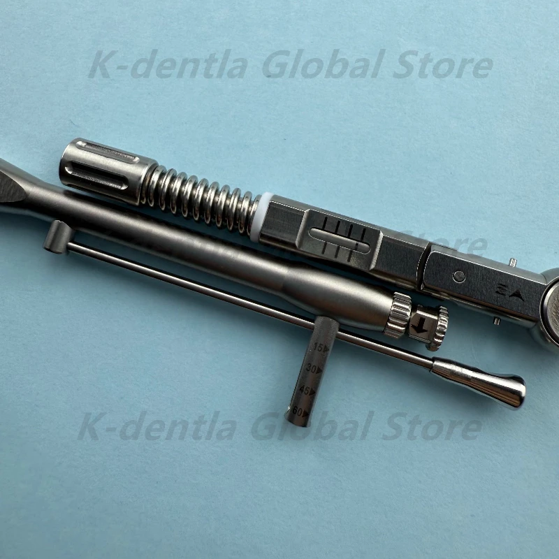 

2Pcs Dental Torque Wrench Ratchet Handpiece for Prosthodontics Surgery Lab Universal Round Square Wrench