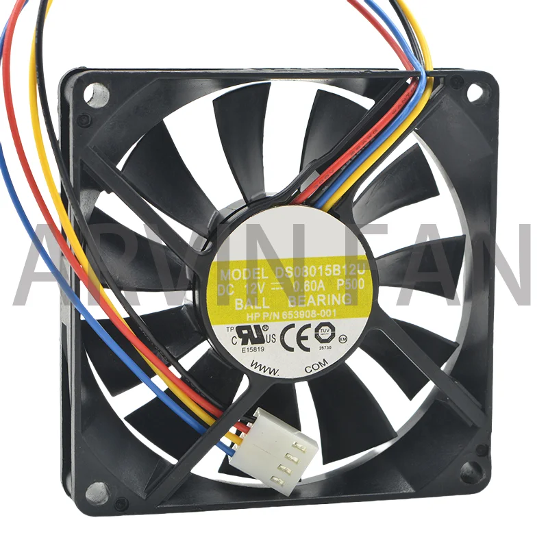 DS08015B12U 8015 8CM 12V 0.60A Four-wire PWM Intelligent Temperature Control Cooling Fan