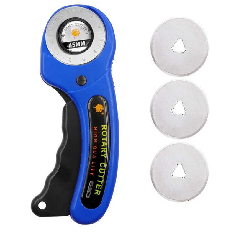 45-mm-Rotationsschneider-Set, Lederhandwerksschneidewerkzeug mit ergonomischem Griff für DIY-Stoff, Patchwork, Nähen, Quilten, Basteln – Detail 10