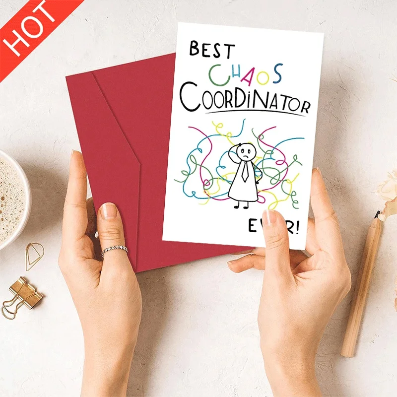 

Best Chaos Coordinator Ever Greeting Card, Funny Appreciation Card for Coworker Boss Friend