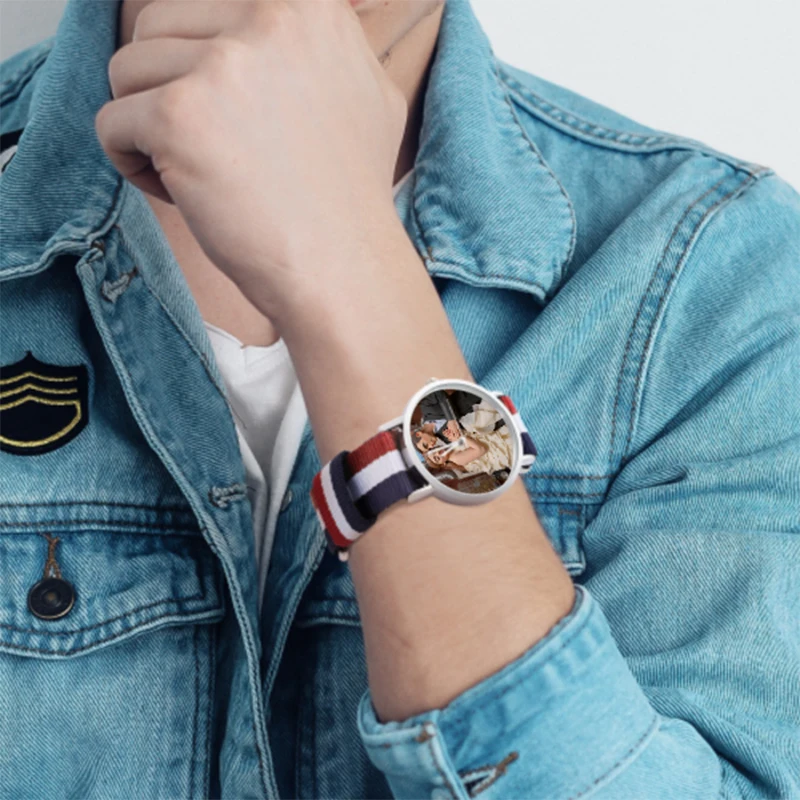 عشاق مخصص صور ووتش DIY صورة شعار ساعات الكوارتز طباعة صورة على ساعة معدنية الطلب أبدا تتلاشى هدية فريدة للأزواج #5