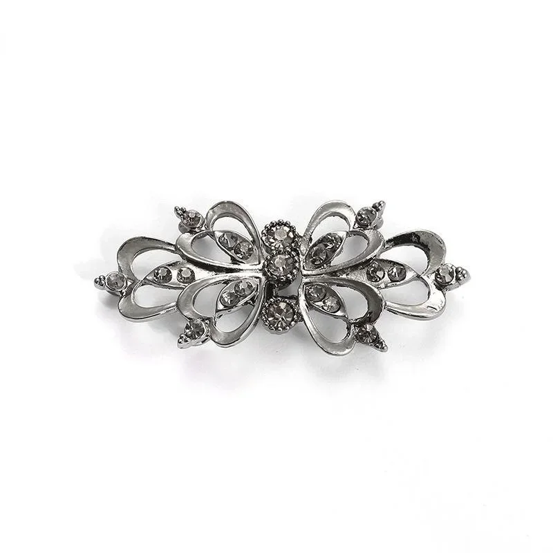 1 쌍 스웨터 크리스탈 핀 카디건 클립 액세서리 쥬얼리 라인 석 버튼 합금 버클 칼라