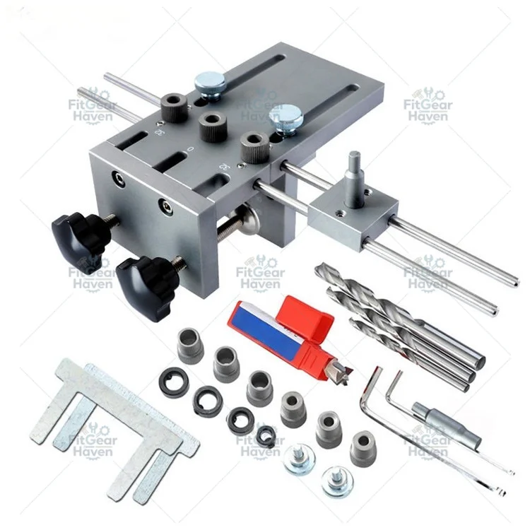 3-in-1 hole locator, woodworking hole punch, log tenon board, drilling fixture