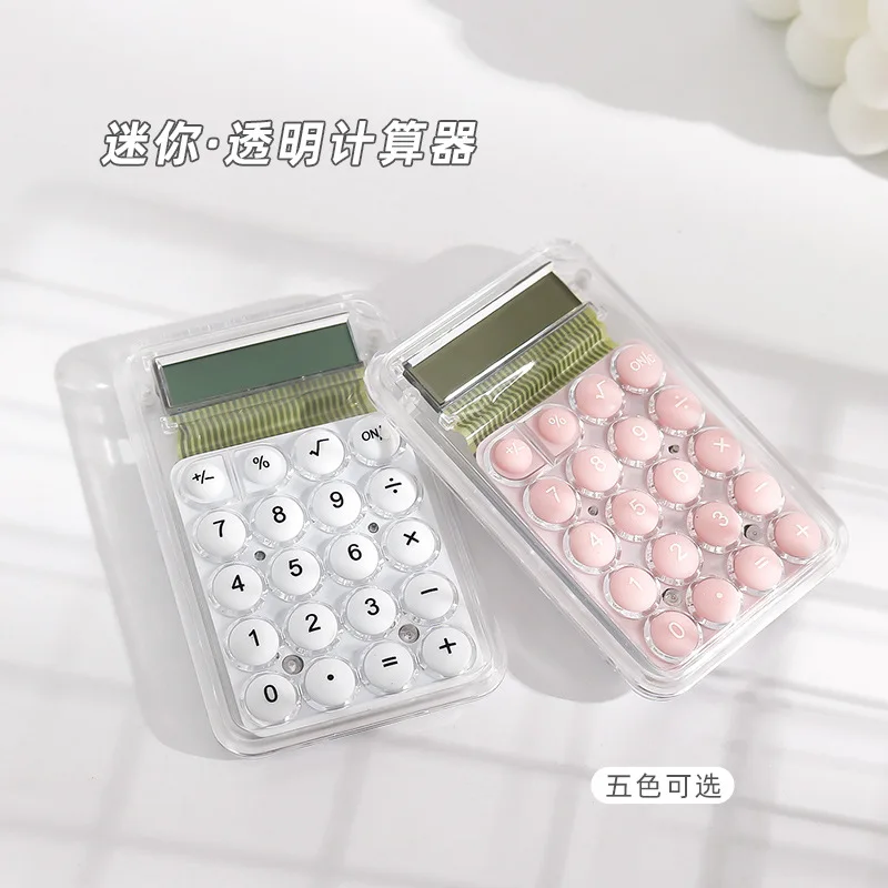 Luxmoc Mini Handheld Calculator Cute High Appearance Transparent Pocket Calculator Office Finance Special Portable Calculator