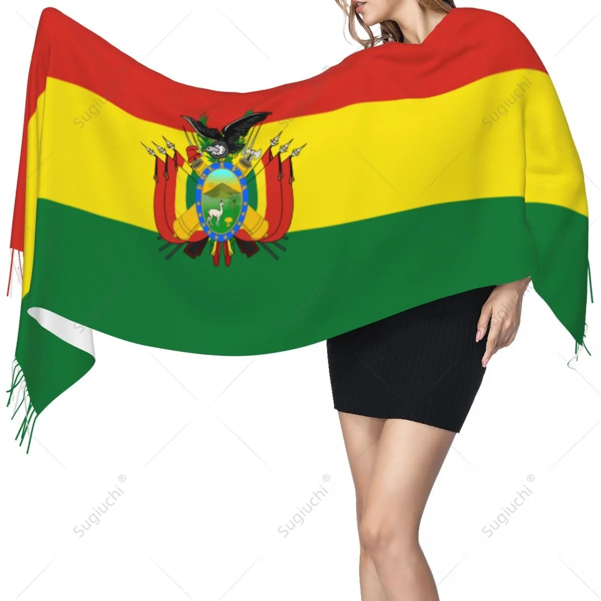 Bolivia Emblem Flag Scarf Pashmina Warm Scarves Shawl Wrap Hijab Spring Winter Multifunction Unisex