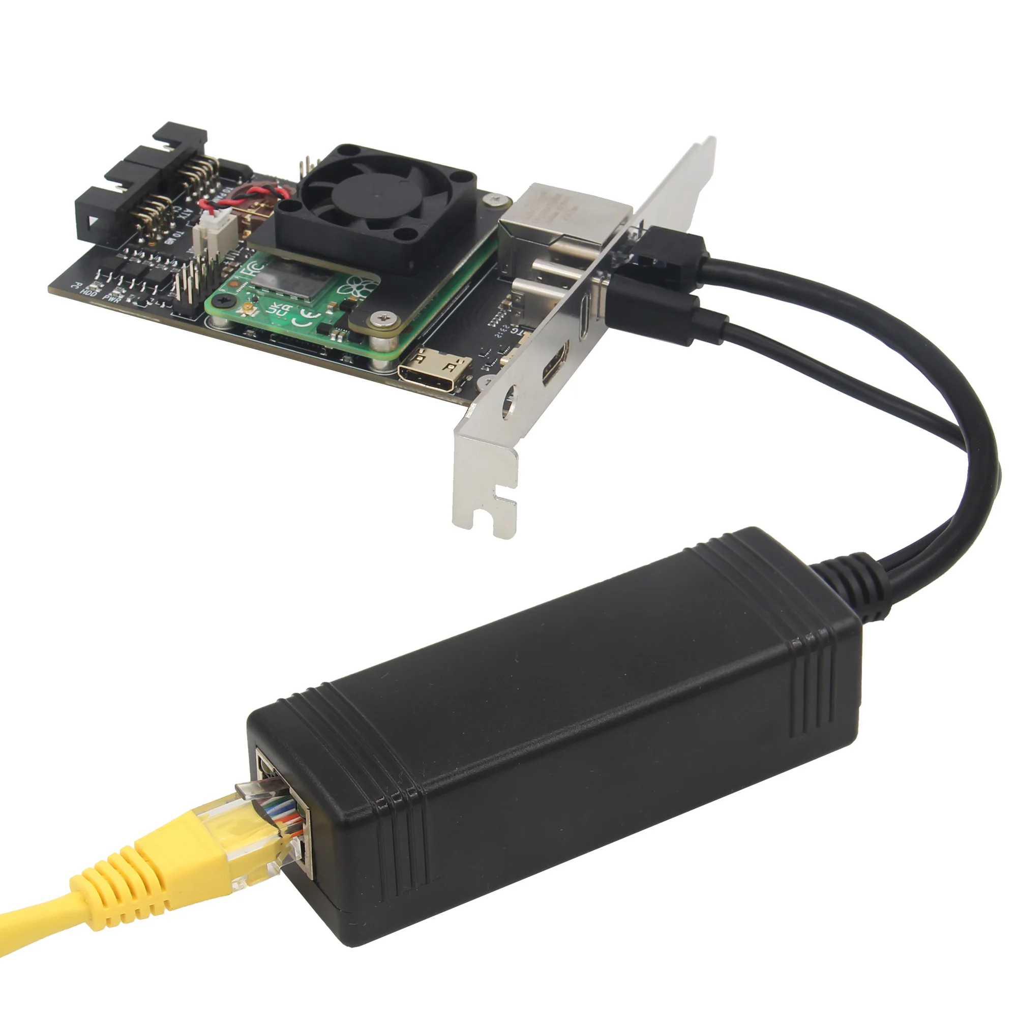GeeekPi Gigabit USB-C PoE-splitter 48 V tot 5 V IEEE802.3af Power Over Ethernet voor Raspberry Pi 4B /3B , tablets, Dropcam (48V to 5V 4A