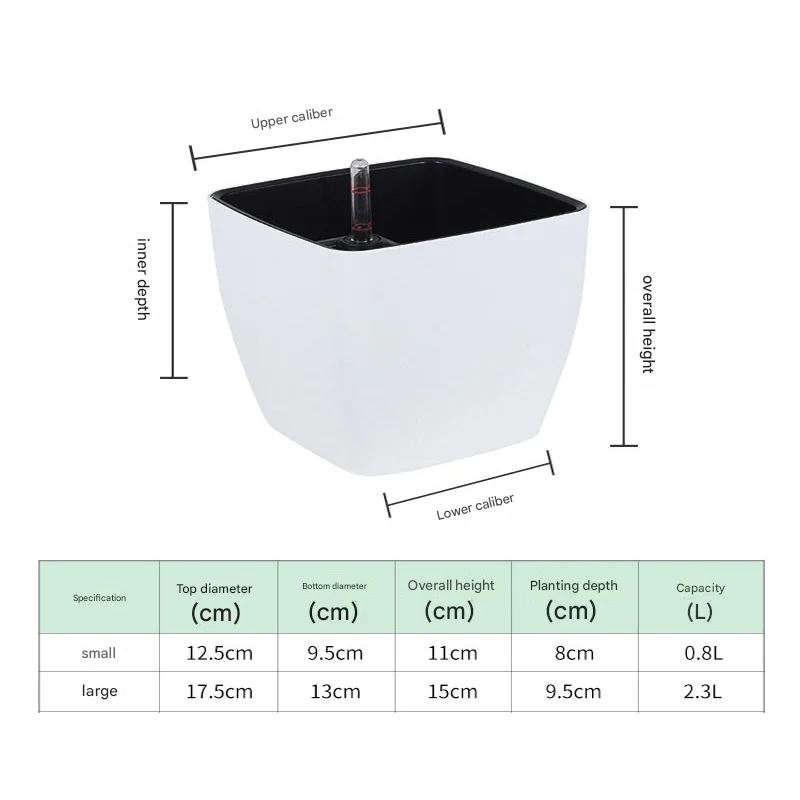1PC Indoor Plastic Flowerpot Self Watering Plant Pot with Water Level Indicator Home Decoration Bonsai Pots Plants Accessories - view 5