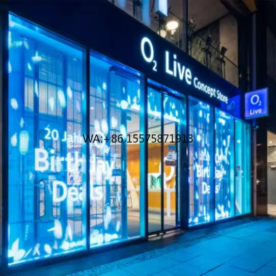 

Настраиваемая оконная стеклянная светодиодная пленка, высокая яркость, прозрачная P30 RGB, гибкий видимый дисплей, HDK, светодиодный экран для стеклянной стены