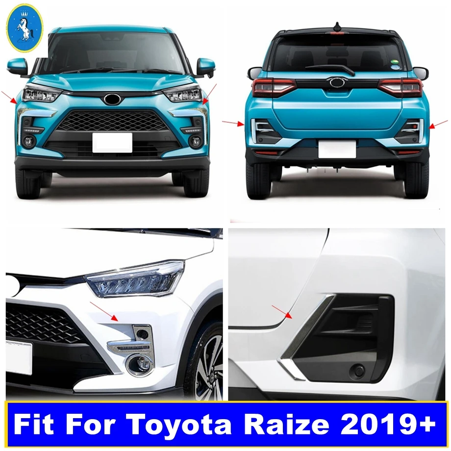 

Front Rear Bumper Fog Lights Lamps Frame Eyebrow Stripes Cover Trim Fit For Toyota Raize 2019 - 2021 Car Exterior Accessories