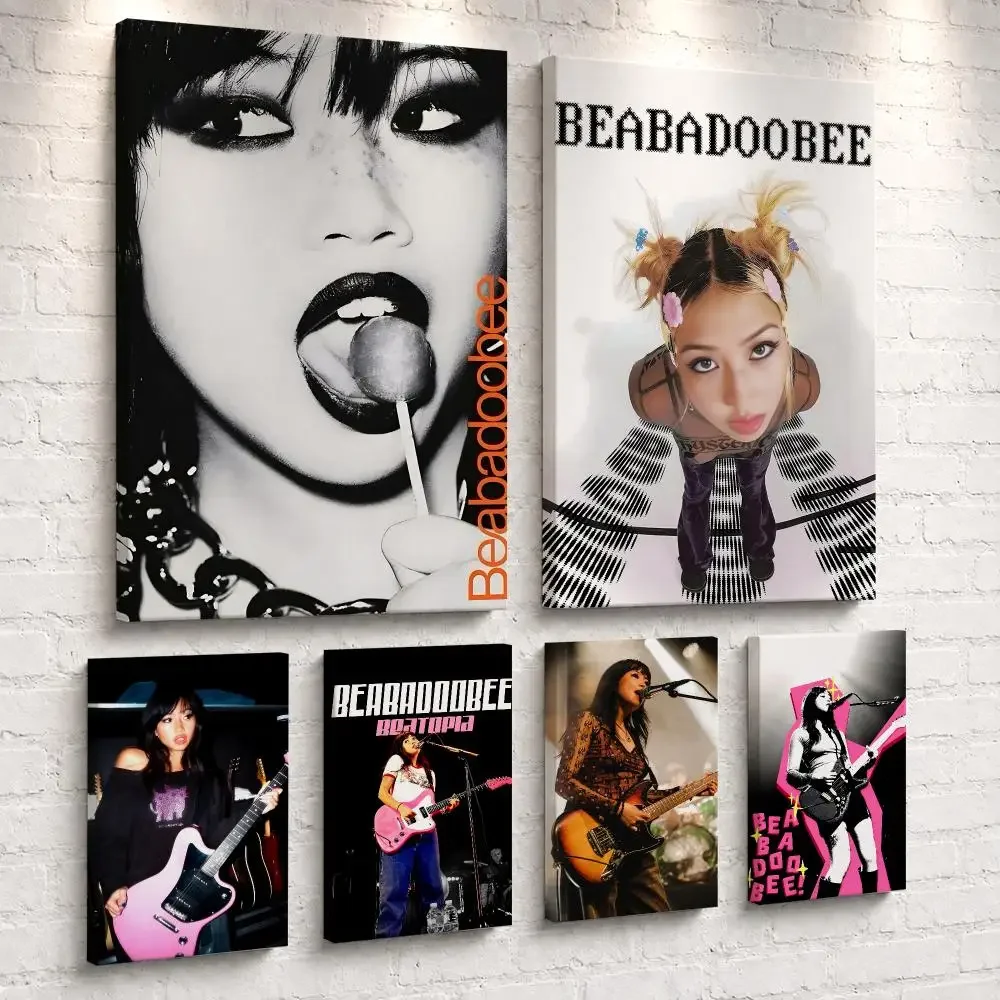 Singer Album B-Beabadoobee Framed Wall Painting Ready to Hang Canvas Poster Wall Art for Bedroom Living Room Hallway Home Decor