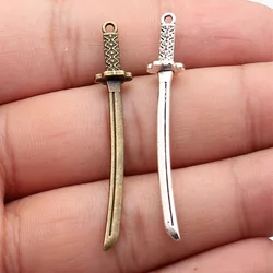 WYSIWYG 10pcs 49mm 2 Colors Acgn Cosplay Sword, Gun, Sword And Halberd Charms Pendant