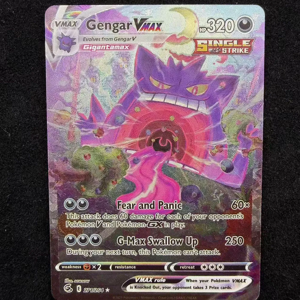DIY TCG PKM Card SV11 Black Bolt White Flare Umbreon Gengar Reshiram Zekrom ex VMAX SA Holo Foil Anime Game Collection Cards Gif