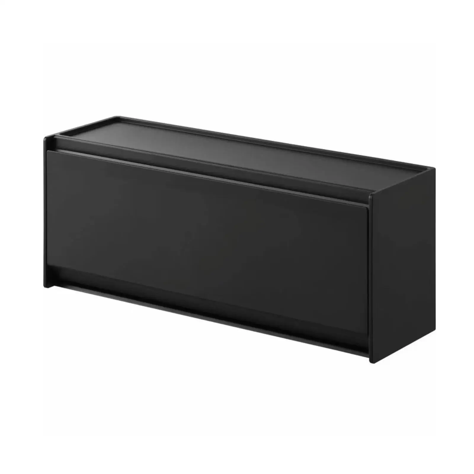 Desktop Storage Box with Lid No-Drill Wall-Mounted Storage Box with Flip Lid Compartment Organizer with Attractive Mount