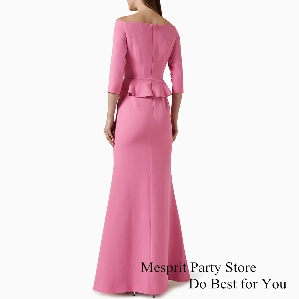 Charming Prom Dress 3/4 Sleeve Boat Neck Heavy Stones Beading Mermaid Evening Dresses Custom Size Saudi Arab Party Gown