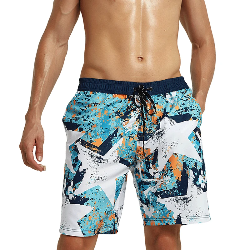 

3d Printed Sports Fitness Shorts For Men's Stars Animal Striped Beach Short Outdoor Sports Surf Quick Drying Board Shorts