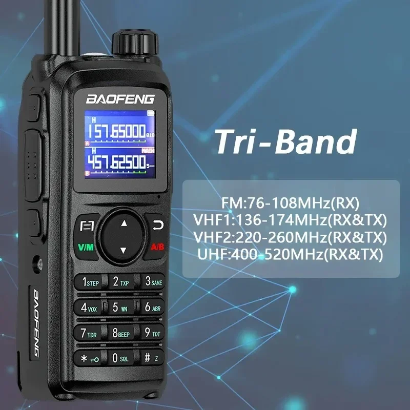 Baofeng Official Store 2024 New UV 28 Ham 999CH Walkie Talkies 5-10km 10watt Tri Band Two Way Radio With Air Band