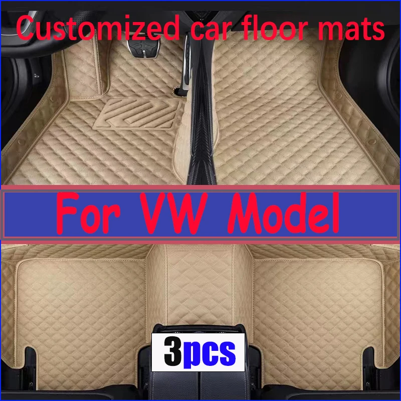 Car Floor Mats For VW Beetle EOS Touran Polo Plus T-ROC Touran L ID4 CROZZ Jetta A5 ID.3 ID.6 X Sharan Car Accessories