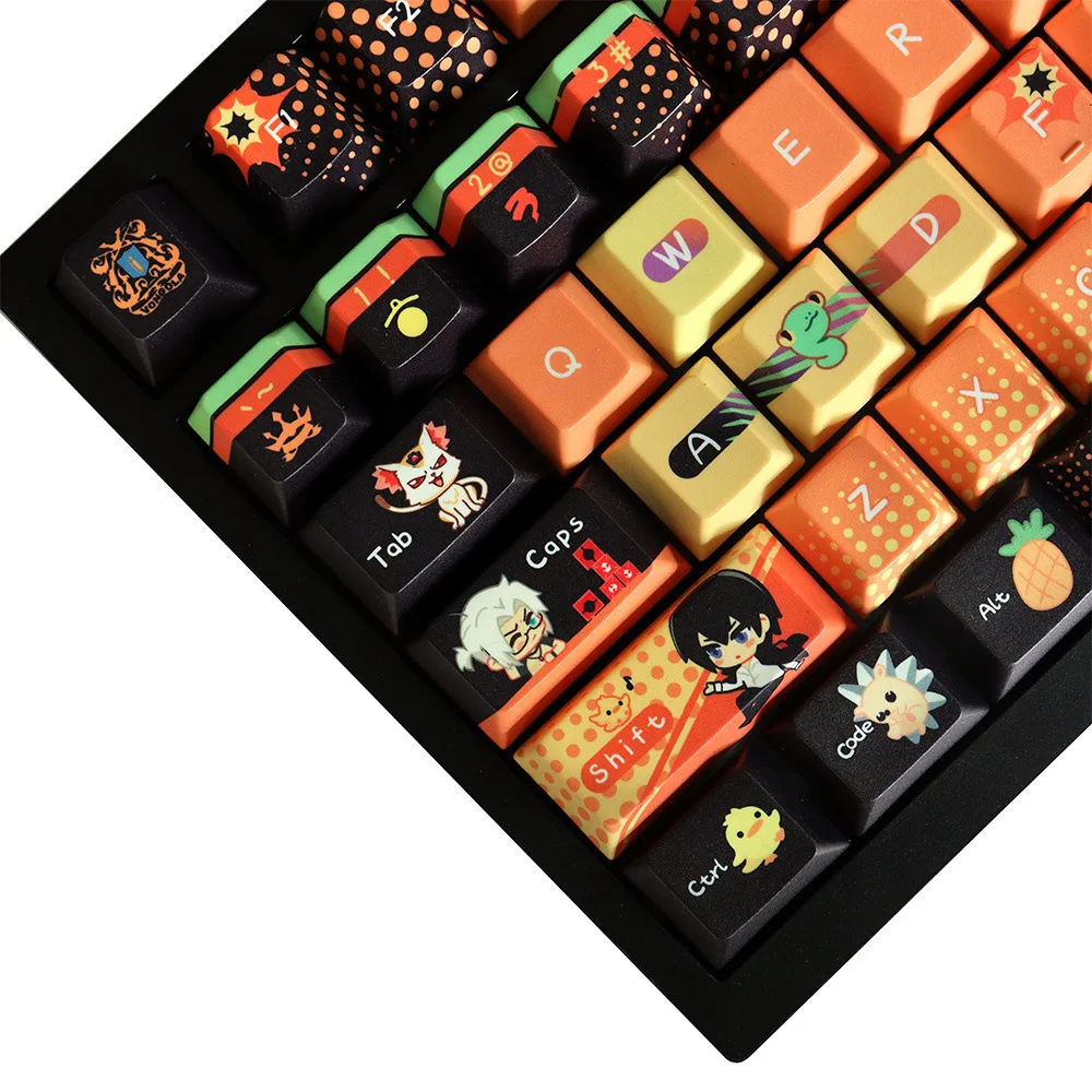 Katekyo Hitman Reborn Themed Anime Keycap Mechanical Keyboard PBT Custom Keycap PC Gaming Keyboard Accessories Cartoon Cute Gift