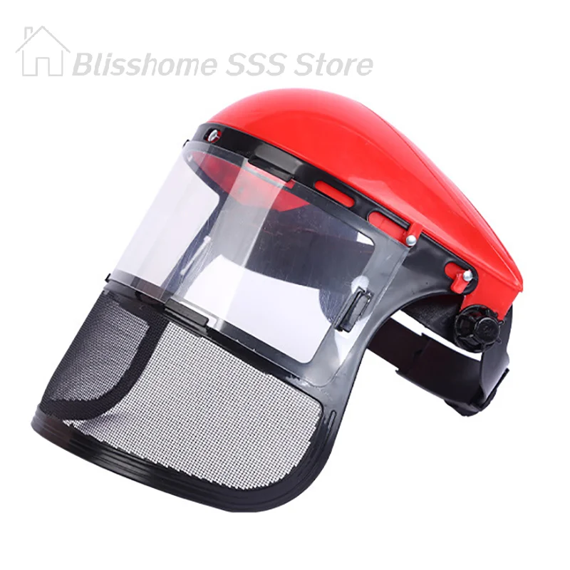 【S】Safety Head-Mounted PVC Protective Mask Anti Splashing Grass Anti Dust Mask For Cutting Hat Avoid Face Screen Protection