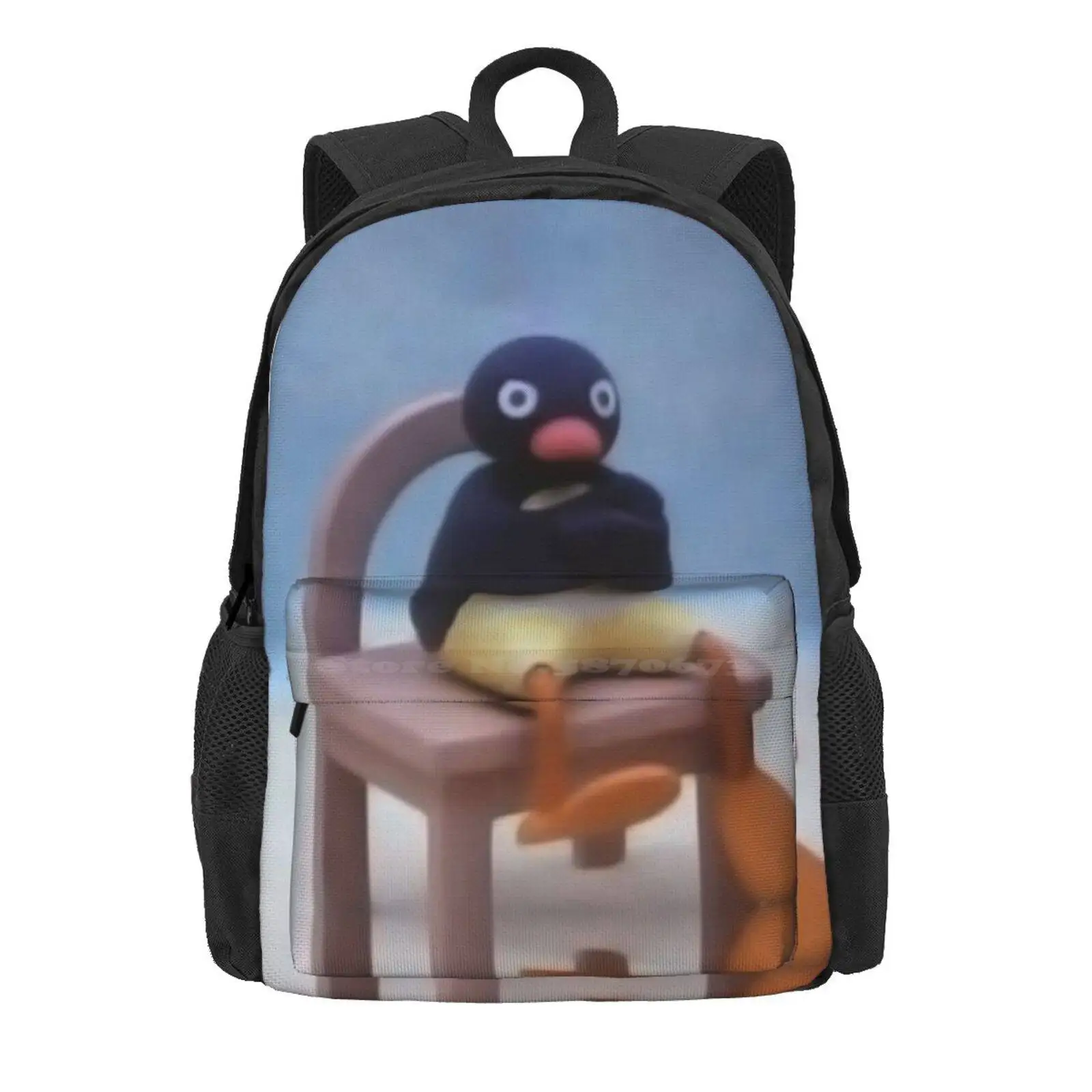 Angry Pingu Hot Sale Schoolbag Backpack Fashion Bags Pingu Animation British Cartoon Children Swiss Ice Caps Happy