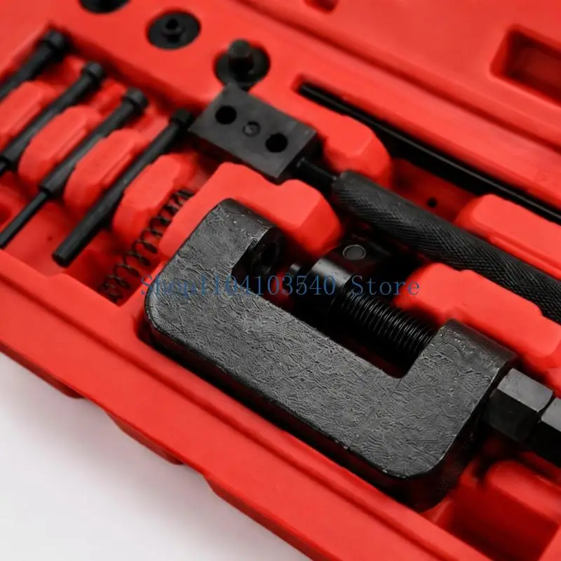 02DC Manual Chain Joining and Link Removal Tool with Replaceable Press Components for Motorcycle and Cycle Chain Maintenance and