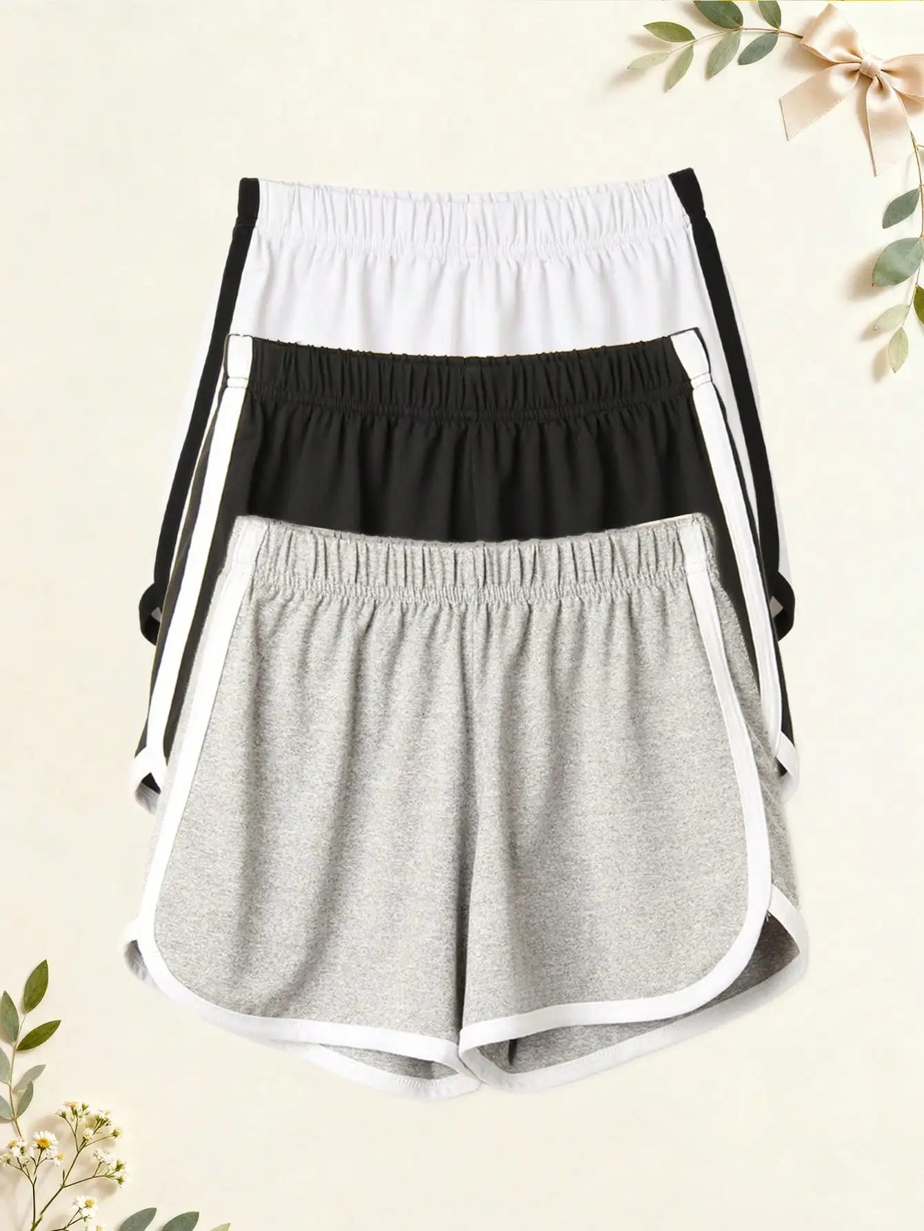 3 PCS Women's Solid Color Sports Shorts Featuring Soft And Comfortable Fabric, Ideal For Daily Wear, Casual Home Use, Dating And