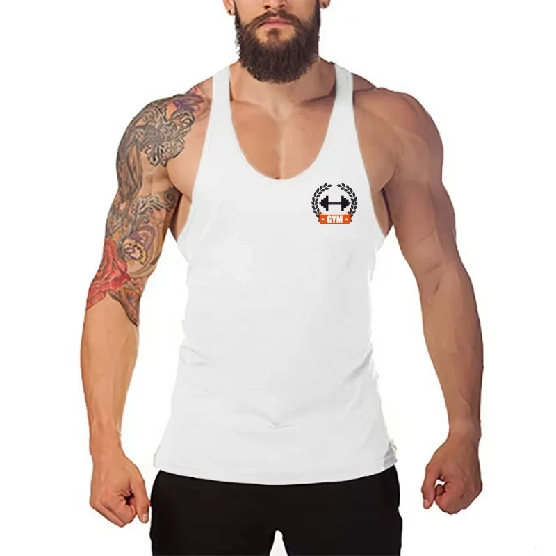 

New Bodybuilding Stringer Vest Men Cotton Sleeveless Tank Top Essential Gyms Muscle Training Athletic Workout Fitness Undershirt