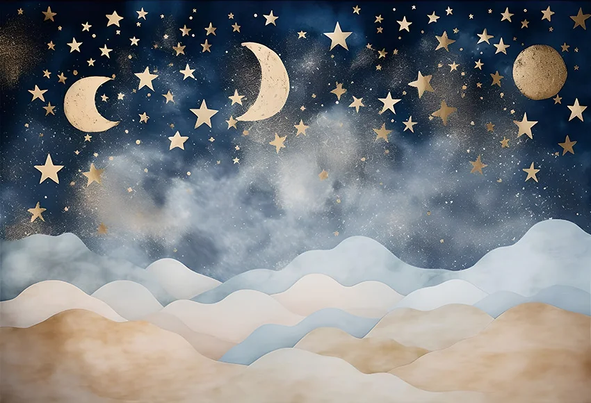 Mehofond Twinkle Little Star Photography Backdrops Starry Sky Moon Cloud Background Newborn Baby Shower Cake Smash Decor Studio