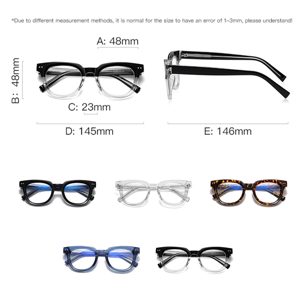 Peekaboo TR90 anti blue light glasses for men retro style clear lens optical glasses frame women clear lens rivets unisex