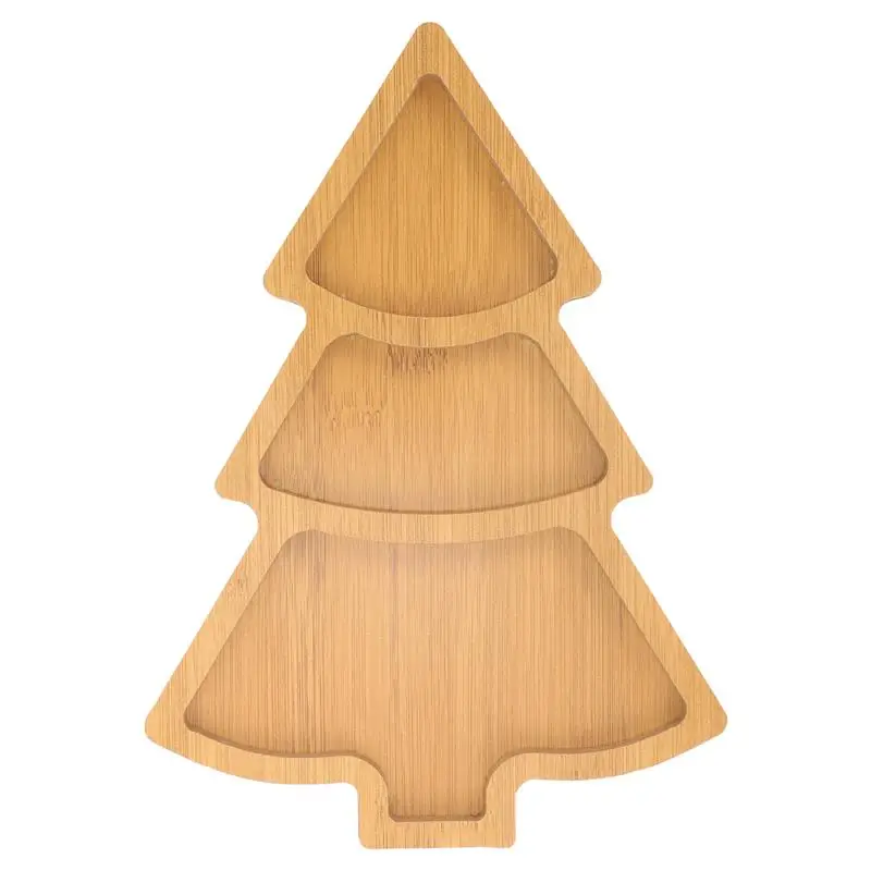 

Christmas Tree Dish Wooden Sauce Dish Seasoning Plate Sushi Dipping Bowl Appetizer Plate Cartoon Tableware Fruit Tray For Home