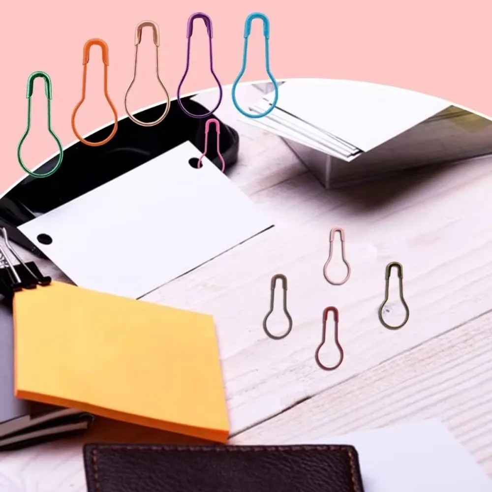 

300Pcs Metal Gourd Pin With 9 Sewing Needles Marking Buckle Colourful Crochet Clips Safety Gourd Pear Shape Pin DIY Handcraft