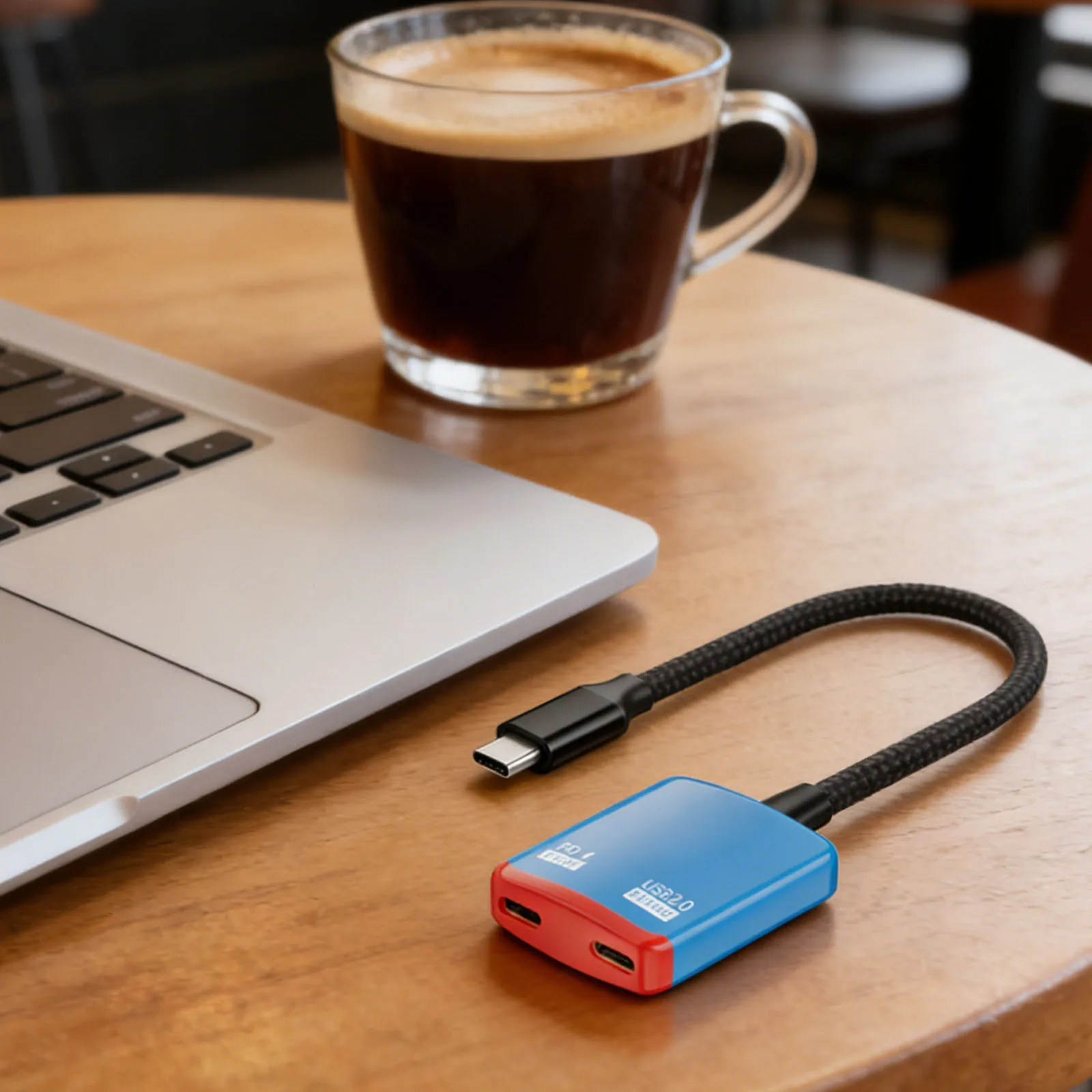 2-in-1 Type-C To AR Glasses Charging Adapter with 100W PD Fast Chargings Type-C Converter High Definition Stable Connection