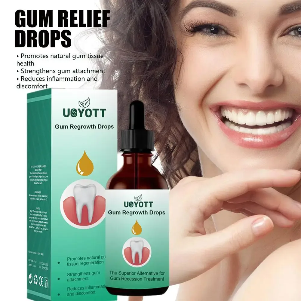 2X Gum Repair Serum Drops Relieve Receding Gum Periodontal Yellow Whiten Teeth Care Toothache Toothpaste Blistering Remove