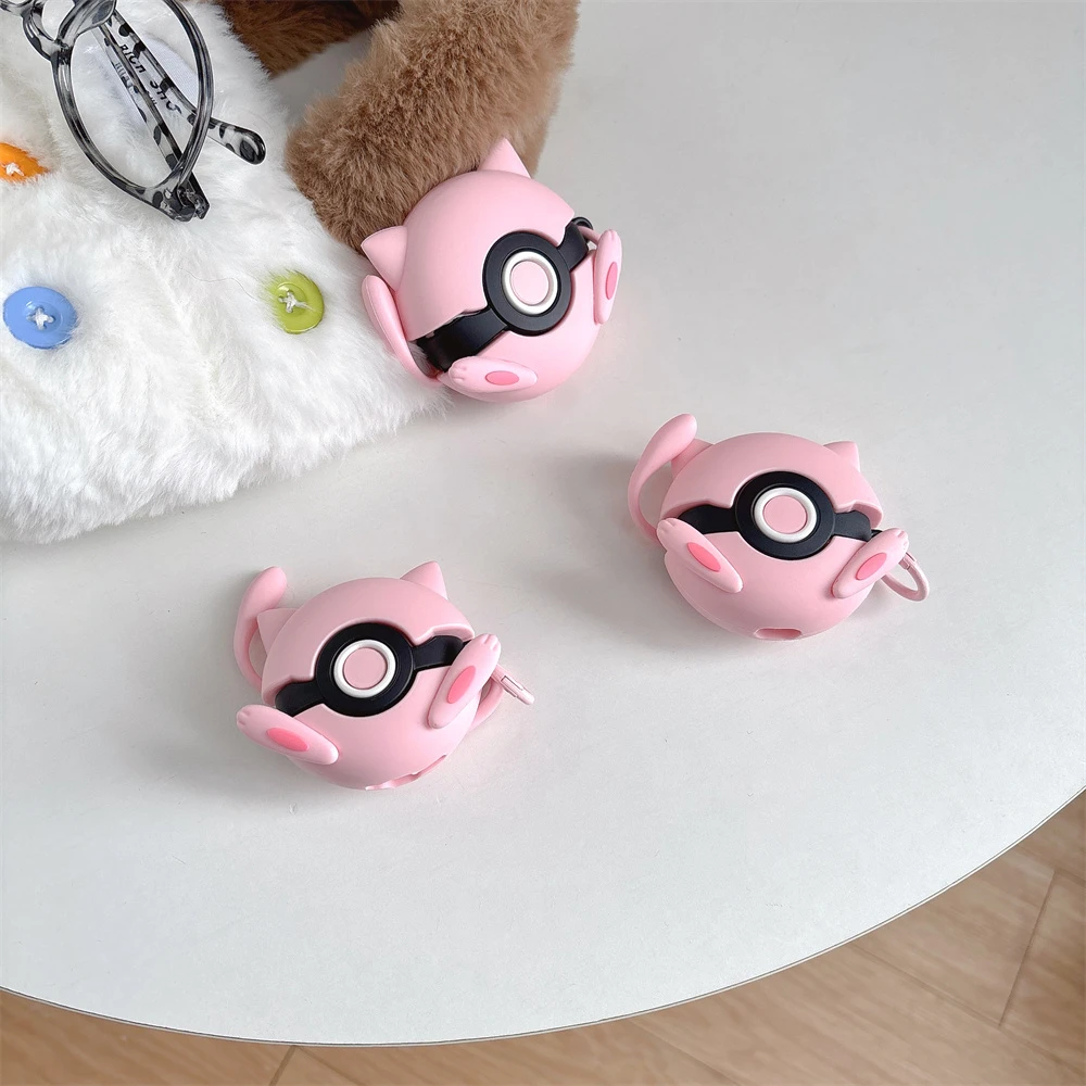 3D Pocket Monsters Pokemon Mew Poké Ball Earphone Case For Airpods 4 2 3 1 Pro 3 2 Wireless Bluetooth Headset Protective Cover