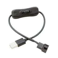 USB to 4-Pin PWM 5V USB Sleeved Fan Power Adapter Cable with Switch Case Fan Adapter Connector Cable with ON Off Switch