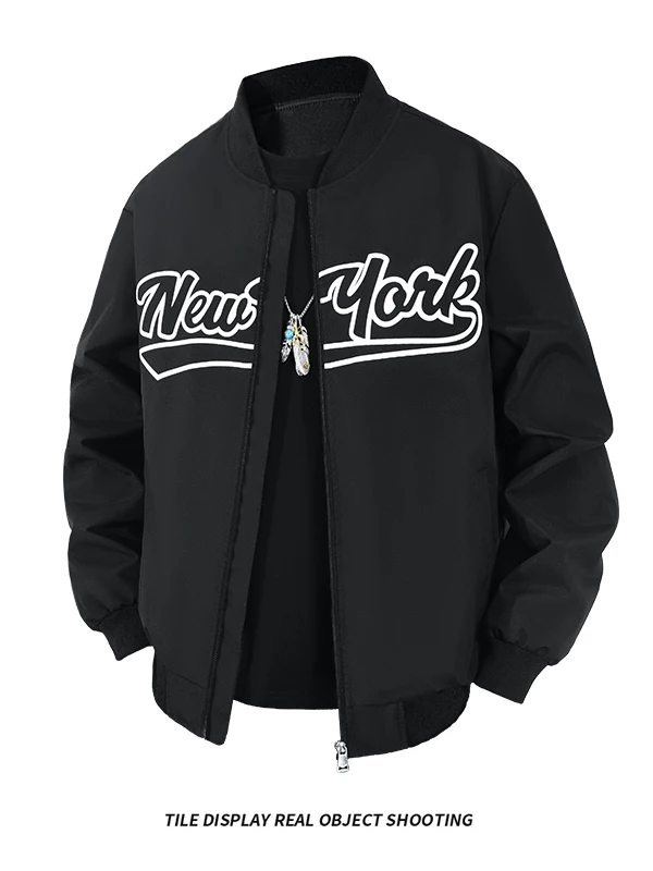 

Свободный мужской бейсбольный воротник Jaet American Sle, модная осенняя верхняя одежда, повседневная одежда с усовершенствованным персонализированным принтом и воротником-стойкой