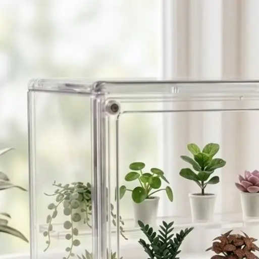Transparent Small Greenhouse Indoor With Magnetic Door For Succulent Plants Propagation Starting Kit