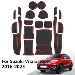 Esteira antiderrapante do sulco da porta do carro para Suzuki Vitara, almofada do suporte do copo, almofada do entalhe da porta, 2016, 2017, 2018, 2020, 2021, 2022, 2023