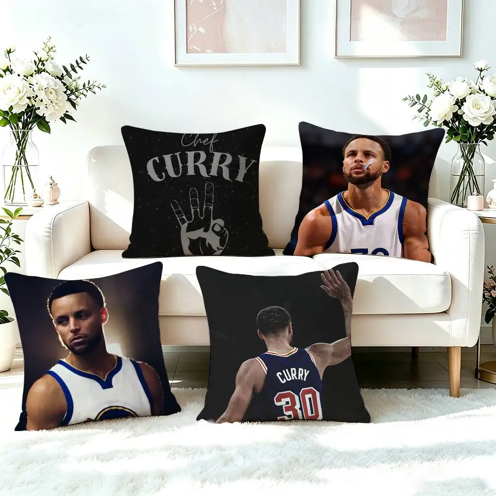 S-Stephen Super Star C-Curry  Pillow Case Square Double-Sided Sofa Cushion Cover Bedroom Bedside Pillow