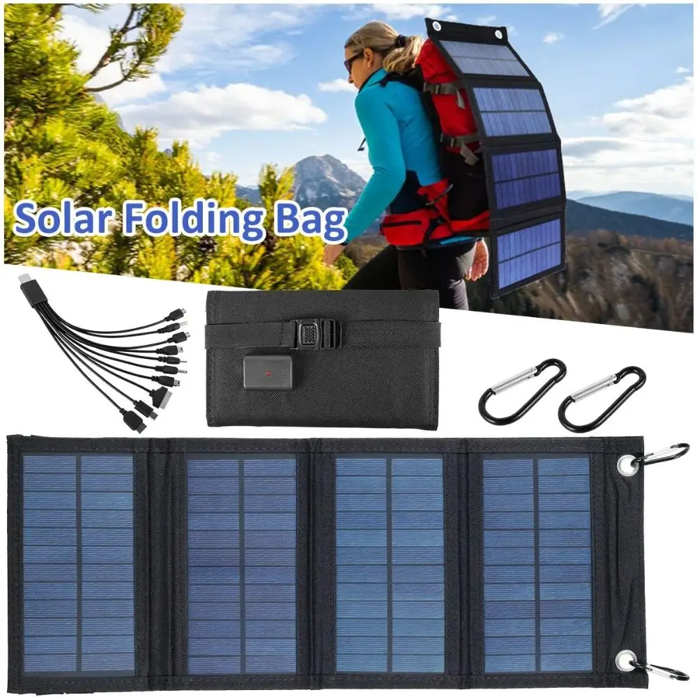 Waterproof 20W Foldable Solar Panel Kit Foldable Design Environment Protection Foldable USB Solar Panel Sensitive Durable