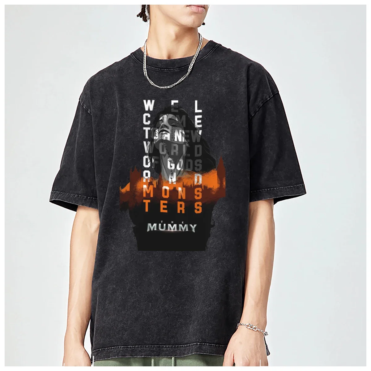 Retro Copia de Key Art of The mummy returrns Mummies Oversized t shirt men Women Fashion Casual Vintage Washed Cotton Unisex Y2K