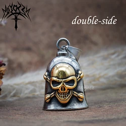 Skull Skeleton Gothic Biker Motorcycle Biker Bell Hanger FITS Harley Gift 316L Stainless Steel Bell For Mens & FREE Bell Hanger