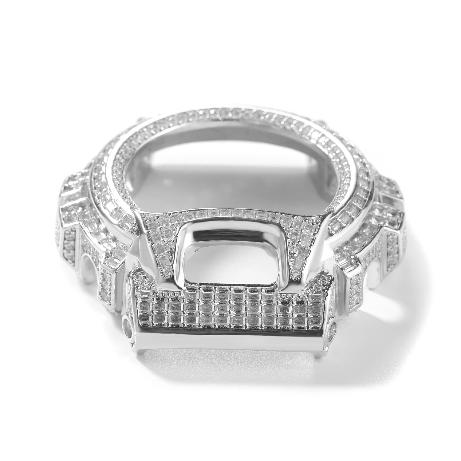THE BLING KING Full Iced Out Moissanit Watch Case For DW6900 Cubic Zirconia Replacement Cover Hip Hop Luxury Mod Accessory